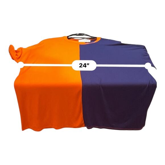 NWT Pants Store Rayon Spandex Color Block Navy Orange Tunic Top Size Medium - Picture 5 of 5